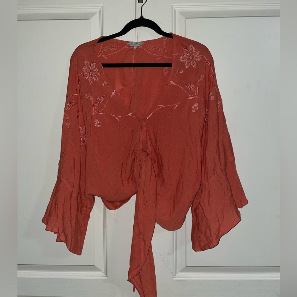 M/L Lucky Brand Crop Top Tunic Blouse.